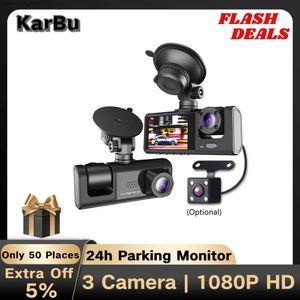 dvr per auto Dash Cam per telecamera per auto 1080P HD Dashcam 24 ore Monitor di parcheggio Dvr Para Coche Anteriore e posteriore 3 Dvr Kamera Samochodowa Rejestrator Q231116