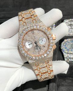 Luxury Moissanite Diamond Watch mrożone na zewnątrz designer męski zegarek dla mężczyzn zegarek wysokiej jakości automatyczny ruch Montre zegarki Orologio. Montre de Luxe L28