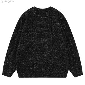 Herrtröjor Lacible Woven Mönstertröja 2023 Ny design Löst tröja Pullover Autumn Winter Casual Knit Sweater Men Women Sweater Tops Q231115