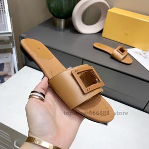 2023 NEW Summer Women Leather Casual Flat Sandals Lady Indoor Beach Luxury designer Shoes Female Boho Open Toe slippers Hollow Female Brand Slide Roma