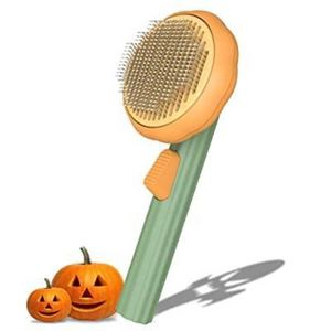 Pumpkin Pet Brush, Self Cleaning Cat Brush with Hair Release for Shedding and Grooming, Deep Cleaning Cat Brushes for Indoor Cats Dogs Puppy Rabbits