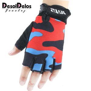 Luvas de dedo infantil DesolDelos Luvas sem dedos Pai-filho Meio dedo Mitten Camuflagem elástica Homens Mulheres Crianças Esporte Não Slip Guante S-XXL 231115