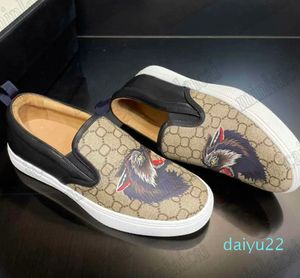 Dublin Angry Wolf Slip-On Sneakers Mens Designer Tiger Snake Shoes Super Canvas Blue Floral Luxurys Trainers Beige Casual Shoe