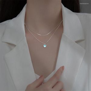 Ketten arbeiten Quaste-Mondstein-Herz-Charme-hängende Halskette für Frauen-Mädchen-Schmuck-Choker D596 um