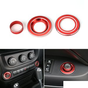 Outros acessórios interiores Interruptor de espelho de carro Cigarro Isqueiro Botão de guarnição Decoração Er para Jeep Wrangler Jk 2011- Interior Accessori Dhlq4