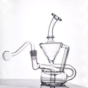 Горячий продавать кальян стеклянная водопроводная трубка Bong Dabber Rig Recycler Water Bongs 10 мм женский зольный бонг с мужской стеклянной трубкой для масляной горелки и чашей