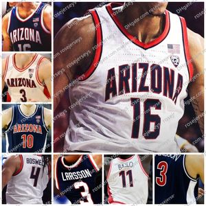 2024 Arizona Wildcats 농구 저지 Kylan Boswell Keshad Johnson Pelle Larsson Oumar Ballo Motiejus Krivas KJ Lewis 10 Bibby 13 Ayton 남녀 청소년 S-3xl