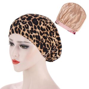 Beanies Beanie/Kafatası Kapakları Kadın Uyku Kapağı Yumuşak İpek Saten Gece Saç Bonnet Şapka Konforlu Baş Kapak Geniş Elastik Bant Kayıp