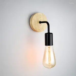 Настенный светильник E27 220 В, деревянный промышленный лофт, винтажные ретро светильники для гостиной, домашнего бра, декор освещения