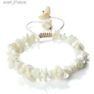 Chain Bohemian White Chips Shell Shell Ship Chip Chip Seashell Bead Bead Braided Braclets Massion Summer Beach Jewelry for WomenL231115