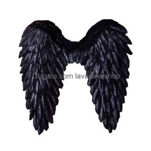 Decorazione della festa Angel Feather Wings Halloween Christmas Props Stage Performance Show Layout Black Red White Y220610 Drop Deli Dhdkp