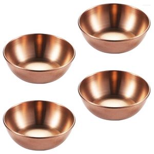 Tallrikar 4 datorer Kryddor Skål Spice Plate Sauce Dishs Servering Tray Round Flavor Dip Rostfritt stål