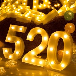 Night Lights Birthday Party 0/1/2/3/4/5/6/7/8/9 Number LED Anniversary Decoration Light Lamp Event Supplies