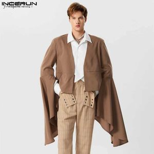 Men's Jackets Men Blazer V Neck Flare Long Sle Streetwear Elegant Fashion Casual Suits Men Personality 2023 Thin Coats S-5XL 7L231115