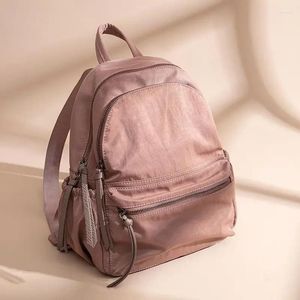 Rucksack Frauen Korean Fashion Einfache Leinwand Reißverschluss Casual Mädchen Reisen Kleine Frische