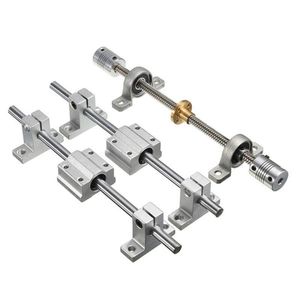 Freeshipping 15pcs Oś Optyczna Poradowanie obudowy Aluminiowe wałek szynowy Pieczak śrubowy wałek wałka wałka CNC MJMRM