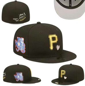 Erkekler Beyzbol Pittsburgh Boyut Boyut Şapkalar Snapback Hats Classic Sox Royal Hip Hop Sport Caps Chapeau Gri Dikiş Kalp 