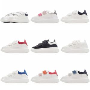 New Kids Shoes White Red Black Dream Blue Single Strap Outsized Sneaker Rubber Sole AS Soft Calfskin Leather Lace Up Trainers Sports Footwear Children Shoe