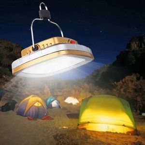 Latarnia kempingowa Latarnie Cobe Cob Solar Tent Lampa Przenośna USB ładowna lampa awaryjna Wisząca Haczyk Light do ogrodowej wędrówki Q231116