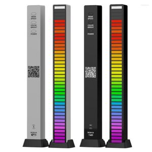 Strip Light RGB Sound Control Voice Activated Music Rhythm Ambient 3D LED Pickup Lamp för bilfamiljen Party