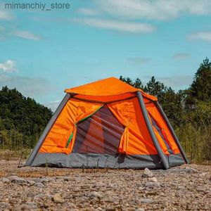Namioty i schroniska inflatab namiot Automatyczny wodoodporny 2 3 4 People Camping Air Tent Namiot Składanie kostki Zimowe lato turystyka Zielony dach Q231115