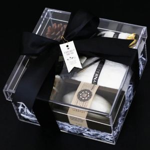 Pudełka biżuterii akrylowe pudełko prezentowe z wstążką róże róży aranżacja zaskoczenie pudełko cukierki kontener biżuterii magazyn ślubny impreza druhna 231115