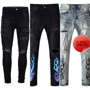 lila märke jeans 50 off ~ män jeans designer jeans stack europeiska rippade jean män broderi quiltning vikar sömnad design motorcykel rid cool smal purpl