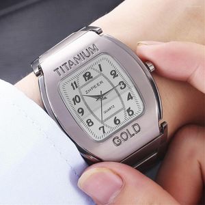 Нарученные часы стальные ремень смотрит простые стильные модные кварцевые запястья повседневные изящные мужчины часы наручные часы