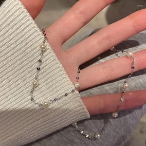 Kolye Kolyeler Ins Imitation Pearl Chokers Kadınlar için Klavikül Zinciri Kadınlar Enfes Mücevher Aksesuarları Düğün Hediyeleri