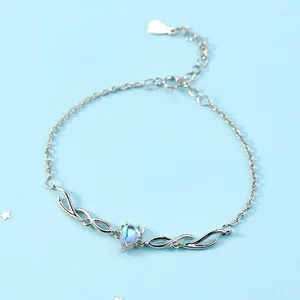 Link Bracelets FoYuan Silver Color Colorful Moonlight Stone Deer Horn Bracelet Women's Japanese And Korean Personalized Design Jewelry