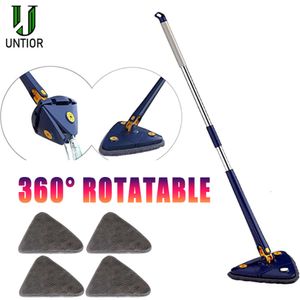 Nuovo Mop triangolare telescopico Girevole a 360 ° Mop per pulizia rotante Compressione regolabile Uso asciutto e bagnato Assorbimento d'acqua Strumenti per il pavimento della casa