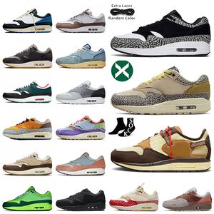 Classic Mx 1 87 OG Cushion Scarpe da corsa Big Size 13 Cactus Jack Baroque Brown Patta Black Hemp Shima Duck Honey Dew Fragment London 1s Sneakers da jogging 36-47