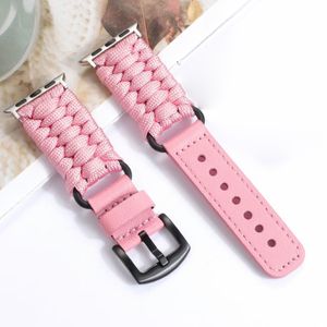 Braided Rope Leather Strap For Apple Watch Band 49mm 44mm 42mm 41mm 40mm 38mm Luxury Iwatch 8 Ultra 7 SE 6 5 3 Series Replacemet Watchband Accessories
