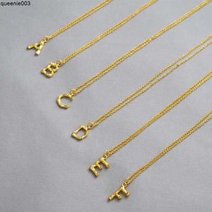 Halsketten 18k Gold Edelstahl 26 Buchstaben Designer für Frauen Luxus Cel Marke Link Ketten Halsband Kreuz Kette Halskette Schmuck Geschenk