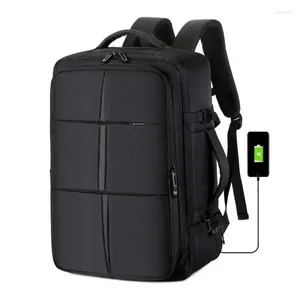 School Bags Men's Large Capacity Extensible Business Backpack Multi-function USB Charging Travel Waterproof Expandable Computer Backpacks