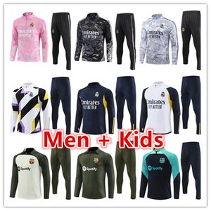 2023 2024 Realu Madryt Bellingham Vini Jr piłka nożna Mężczyźni i dzieci Set 23 24 Football Tracksuit Training Training Kurtura Jogging Kit CHANDAL FUTBOL Surowanie