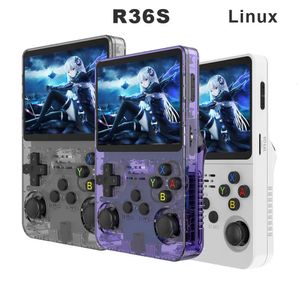 Lettori di giochi portatili Open Source R36S Console per videogiochi portatile retrò Sistema Linux Schermo IPS da 3,5 pollici Lettore video tascabile portatile Giochi da 64 GB 231114