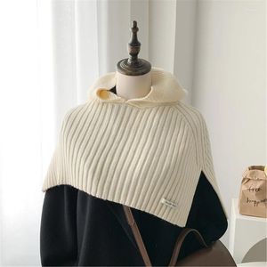 Scarves Knitted Hooded Scarf For Female Girl Winter Warm Shawl Hat Women Crochet Neck Fashion Casual Pullover Cape