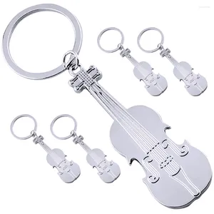 Keychains 5 st metall Keyring Wallet Keys Instrument Keychain Kids Ryggsäckar Guitar Bottle Opener Pendant