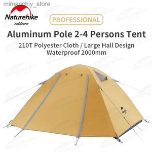 Tents and Shelters Naturehike P Series Camping Tent Ultralight 2 3 4 Persons Outdoor UPF50+ Family Tent Aluminum Pos Waterproof Beach Tent Q231117