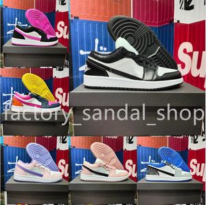 Designer 1 Lows Basketballschuhe OG 1s Lows Sneakers Panda Light Arctic Pink kaum grün Arctic Punch schwarze Zehen Männer Frauen Outdoor-Sportschuhe Vintage-Laufschuhe