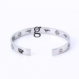 Pulseira de designer de graffiti feminino aço inoxidável aberto Bracelete de luxo Jóias de moda Valentine Day Gifts for Girlfriend Acessors por atacado