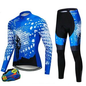 Maglia da ciclismo Imposta maglie da bici a maniche lunghe con pantaloni da uomo Ultimo autunno inverno Pro Team Racing Abbigliamento sportivo Tute da bicicletta Uniforme 231114