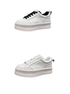 Tênis de grife feminino tênis de plataforma de bezerro sapatos de sola de cunha tênis de borracha moda sapatos casuais bloco tênis branco fluorescente