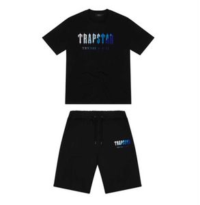 Top Trapstar New Men's t Shirt Short Sleeve Outfit Chenille Tracksuit Black Cotton London StreetwearS-2XL 339