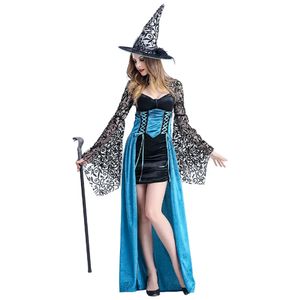 زي موضوع Cosplay Halloween Adult Witch Costume Slim Dress Comple Party Nightclub Party