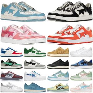 Designer Bapastas Sapatos Casuais Bapestas Sk8 Sta Low Homens Sapatilhas Couro Preto Branco Vermelho Azul Camuflagem Skateboarding Jogging Sports Star Trainers 36-45