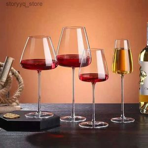 Wine Glasses Free Shipping 2PCS Red Wine Glasses Champagne Glass Wine Glasses Hand Blown Long Stem Perfect for Red or White Daily Use Q231115