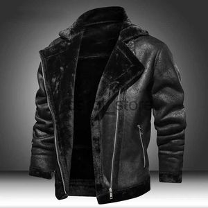 Giacche da uomo WORDKIND Homme PU 2023 Nuova giacca invernale da moto Giacca da moto in pelle calda più velluto spesso Retro Vintage Leisure Mens J231115