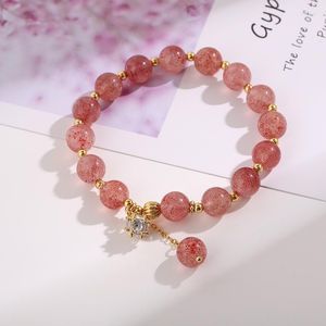 Strand Fashion Handmade Natural Stone Bracelets For Teen Girls Ladies Cute Charms Jewelry 18k Gold Plated Copper Jewellery Trendy